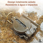 Detalhes do mostrador fluido Luminous e lente da bússola militar tática