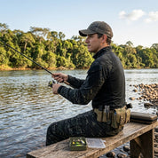 Opções de cores da Combat Shirt Vanguard da Fox Boy: Preto/Preto, Preto/Multiforest Black, Caqui/Caqui e Verde/Multiforest.