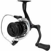 Molinete para pesca esportiva modelo Voxxi MV1 com design ergonômico em grafite.
