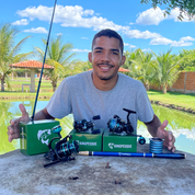 Vara De Mão Azure Kingpesque Ajustável Telescópica 4 Posição Fibra De Carbono