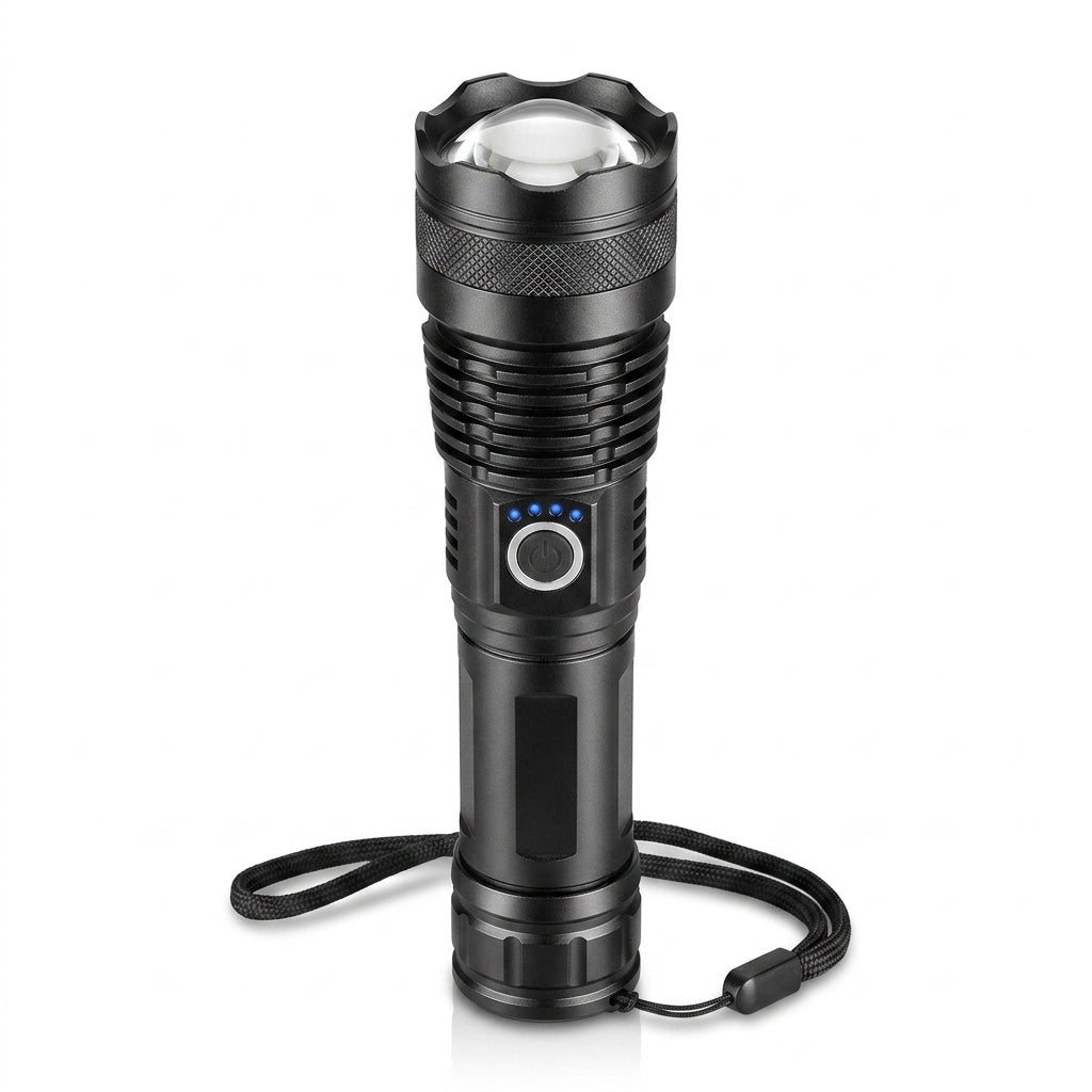 Lanterna Tática WUDI T9 P50 Super Luminosa Recarregável USB
