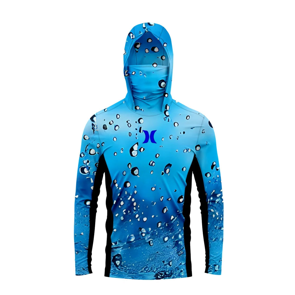 Camisa Masculina Com Capuz UPF 50+ Manga Longa para Pesca