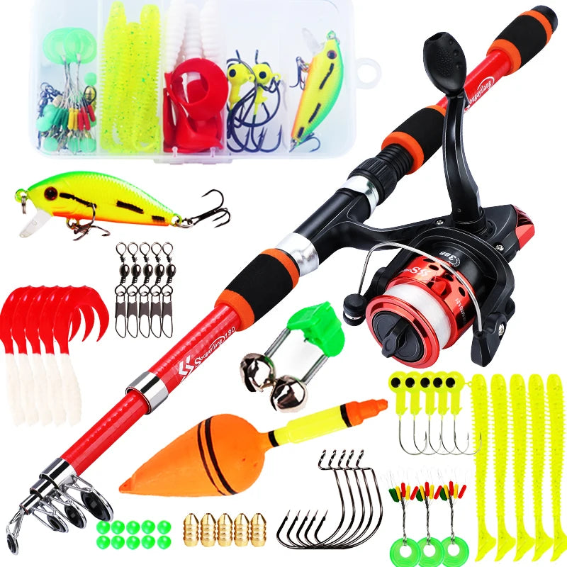 Kit Completo Sougayilang: Vara de Pesca Telescópica 1.8m + Carretel 3BB