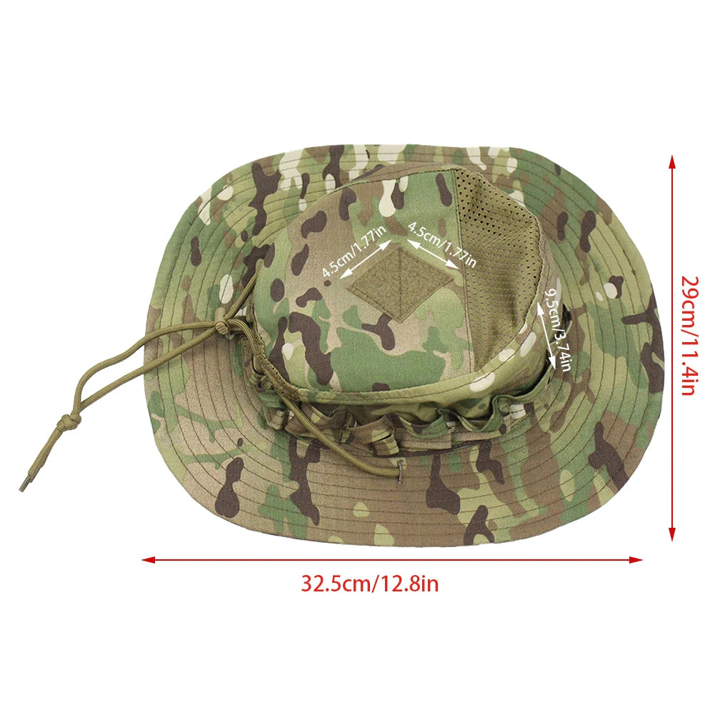 Chapéu Tático Camuflado Para Pesca e Atividades ao Ar Livre