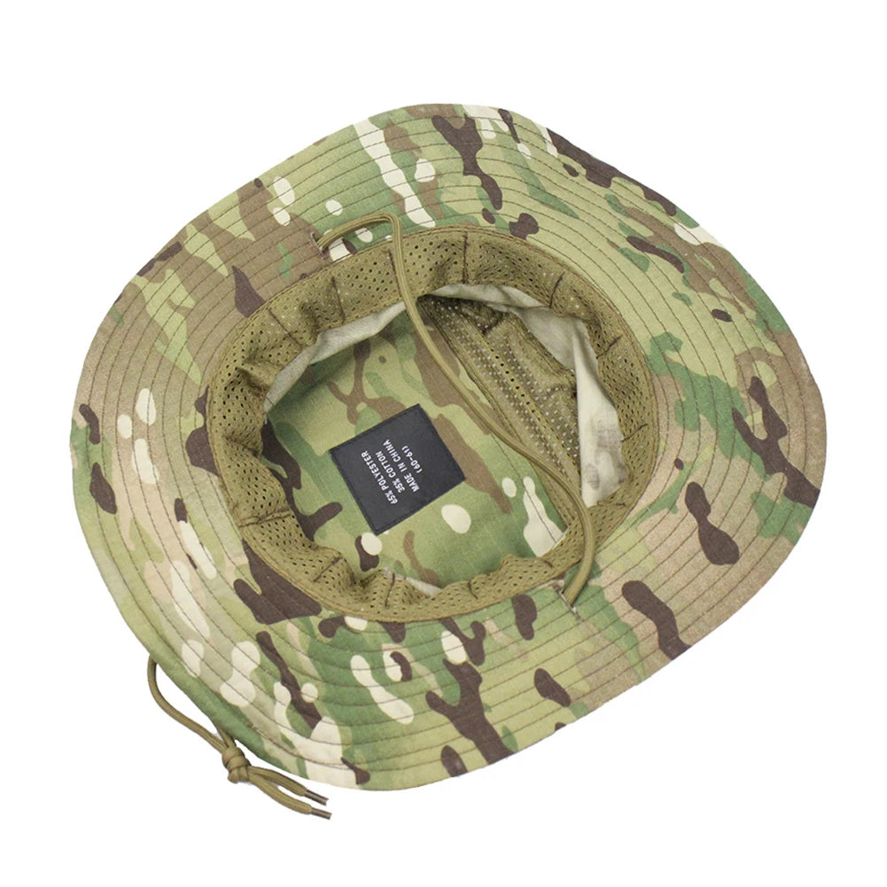 Chapéu Tático Camuflado Para Pesca e Atividades ao Ar Livre