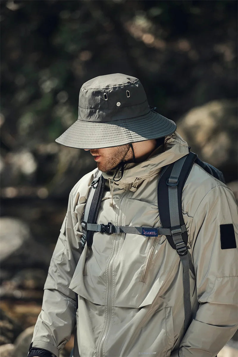 Chapéu de Pescador Aba Larga UV Impermeável Verão