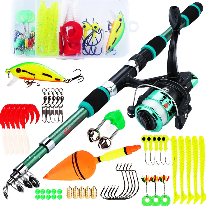 Kit Completo Sougayilang: Vara de Pesca Telescópica 1.8m + Carretel 3BB