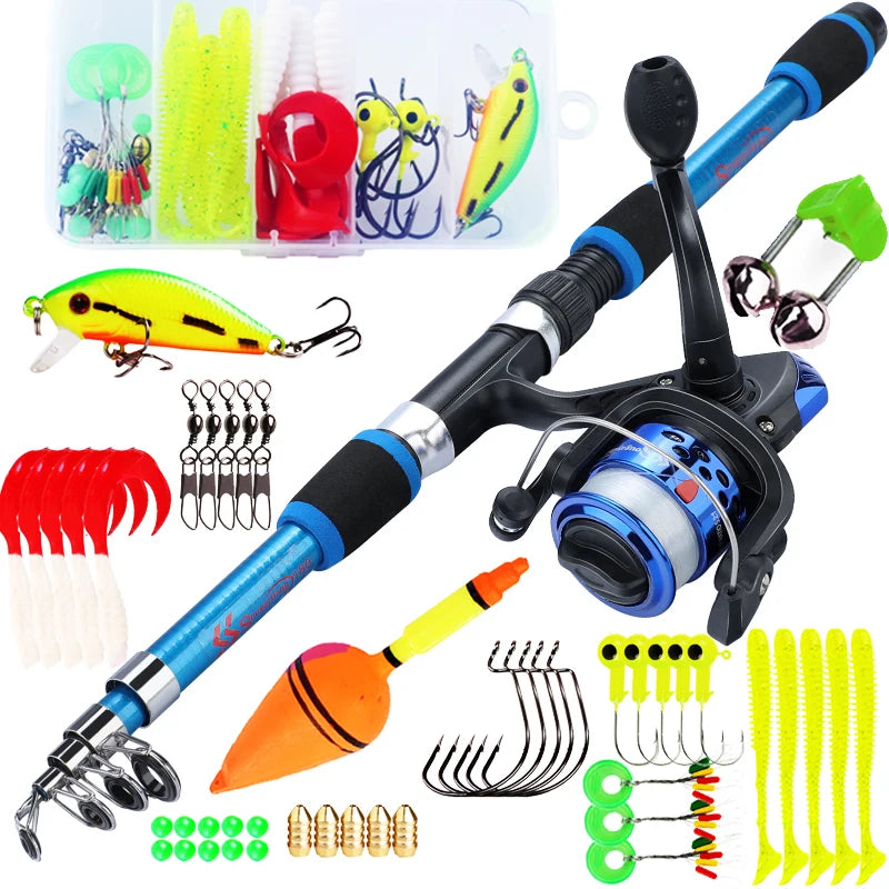 Kit Completo Sougayilang: Vara de Pesca Telescópica 1.8m + Carretel 3BB