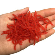Isca de Minhoca Vermelha 5cm - Aroma Realista - 50 a 1000 Peças