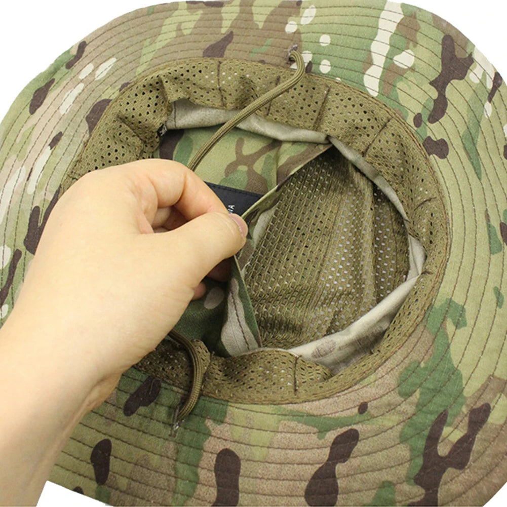 Chapéu Tático Camuflado Para Pesca e Atividades ao Ar Livre