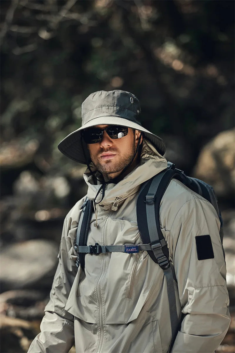 Chapéu de Pescador Aba Larga UV Impermeável Verão