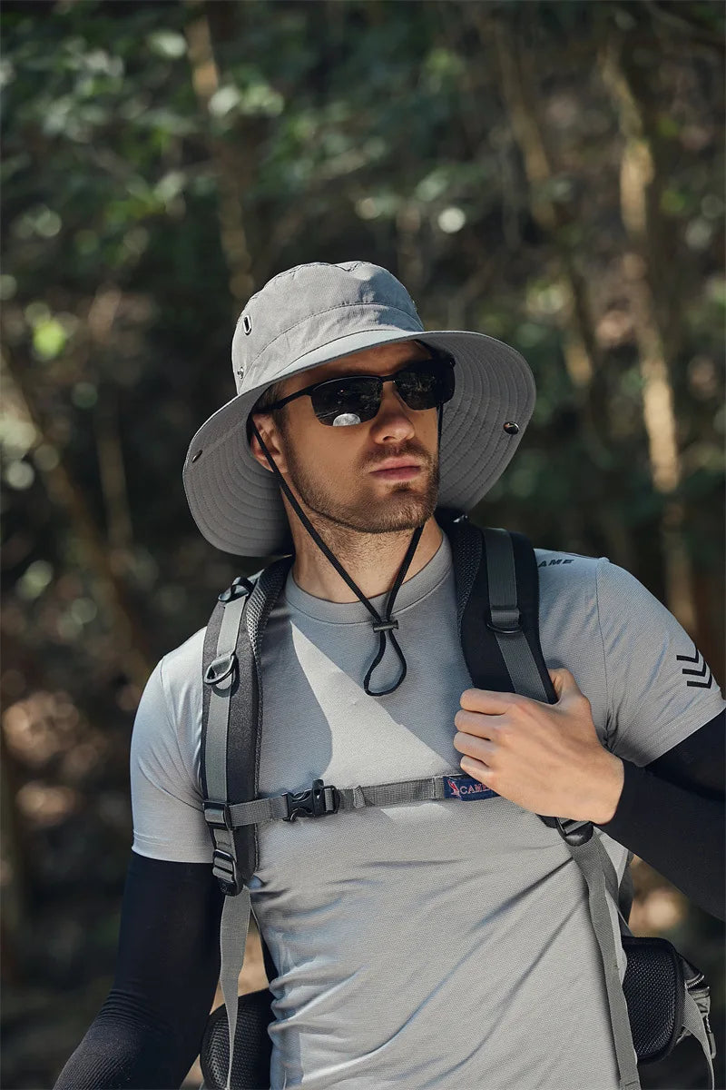 Chapéu de Pescador Aba Larga UV Impermeável Verão