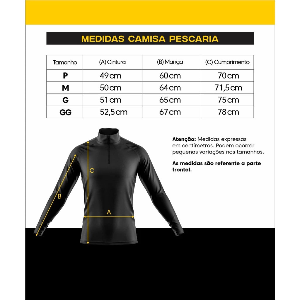 Camisa Pesca Térmica Respirável Masculina Manga Longa Proteção UV