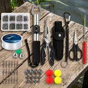 Kit De Acessórios De Pesca Com Anzóis, Linha E Ferramentas