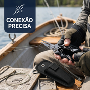 Alicate multifuncional de pesca em aço inoxidável para remoção de anzóis e ajustes.