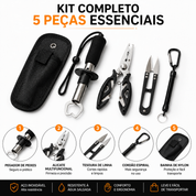Alicate pega-peixe em aço inoxidável utilizado para contenção e manuseio seguro durante a pescaria.