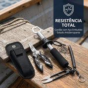 Alicate pega-peixe em aço inoxidável de 21 cm para manuseio seguro durante a pescaria.