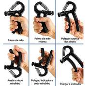 Hand Grip Ajustável 5 a 60kg com Contador para Mãos e Antebraços