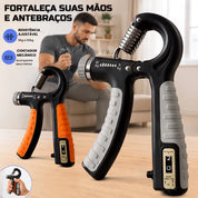 Hand Grip Ajustável 5 a 60kg com Contador para Mãos e Antebraços