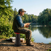 Banco banqueta retrátil portátil telescópico ajustável para camping e pesca.