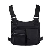 Bolsa peitoral masculina impermeável chest bag tática esportiva com multibolsos.