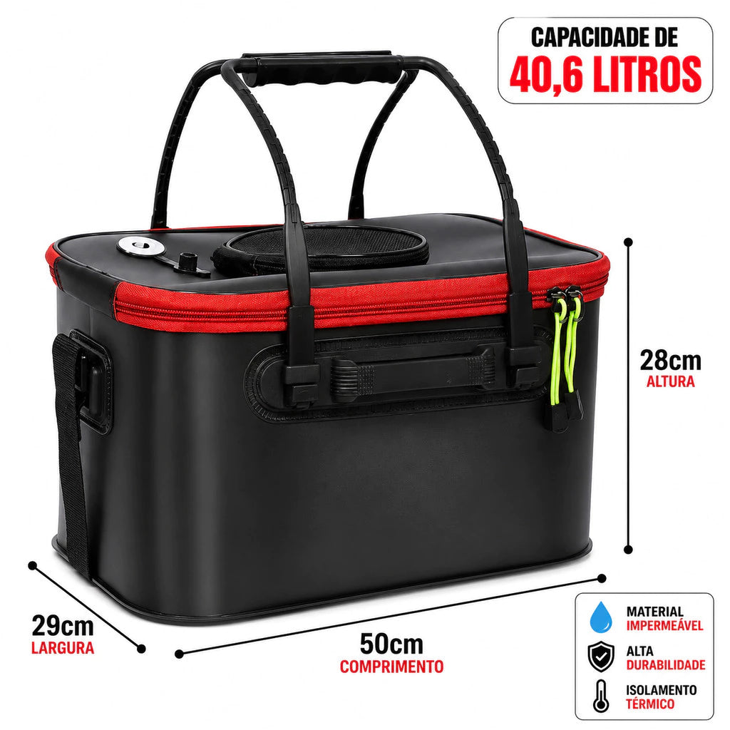 Bolsa viveiro para pesca com capacidade de 40,6 litros