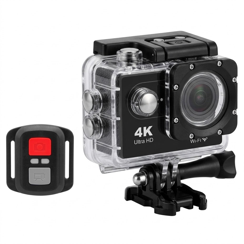 Câmera De Ação 4K Ultra HD WiFi À Prova D'Água 30 Metros Com Controle Remoto