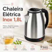 Chaleira Elétrica Inox 1,8L Com Desligamento Automático