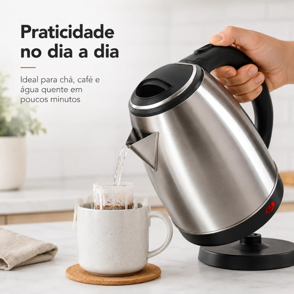 Chaleira Elétrica Inox 1,8L Com Desligamento Automático