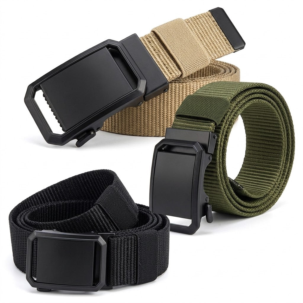 Kit 3 Cinto Tático Masculino Com Fivela Automática Em Nylon 115cm