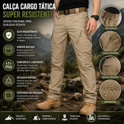 Detalhe dos bolsos funcionais da calça cargo IX9 desenvolvida para trilhas e camping.