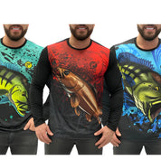 Kit Camisa De Pesca De Até 3 Peças Com Tecido com proteção UV50+ Secagem Ultra Rápida
