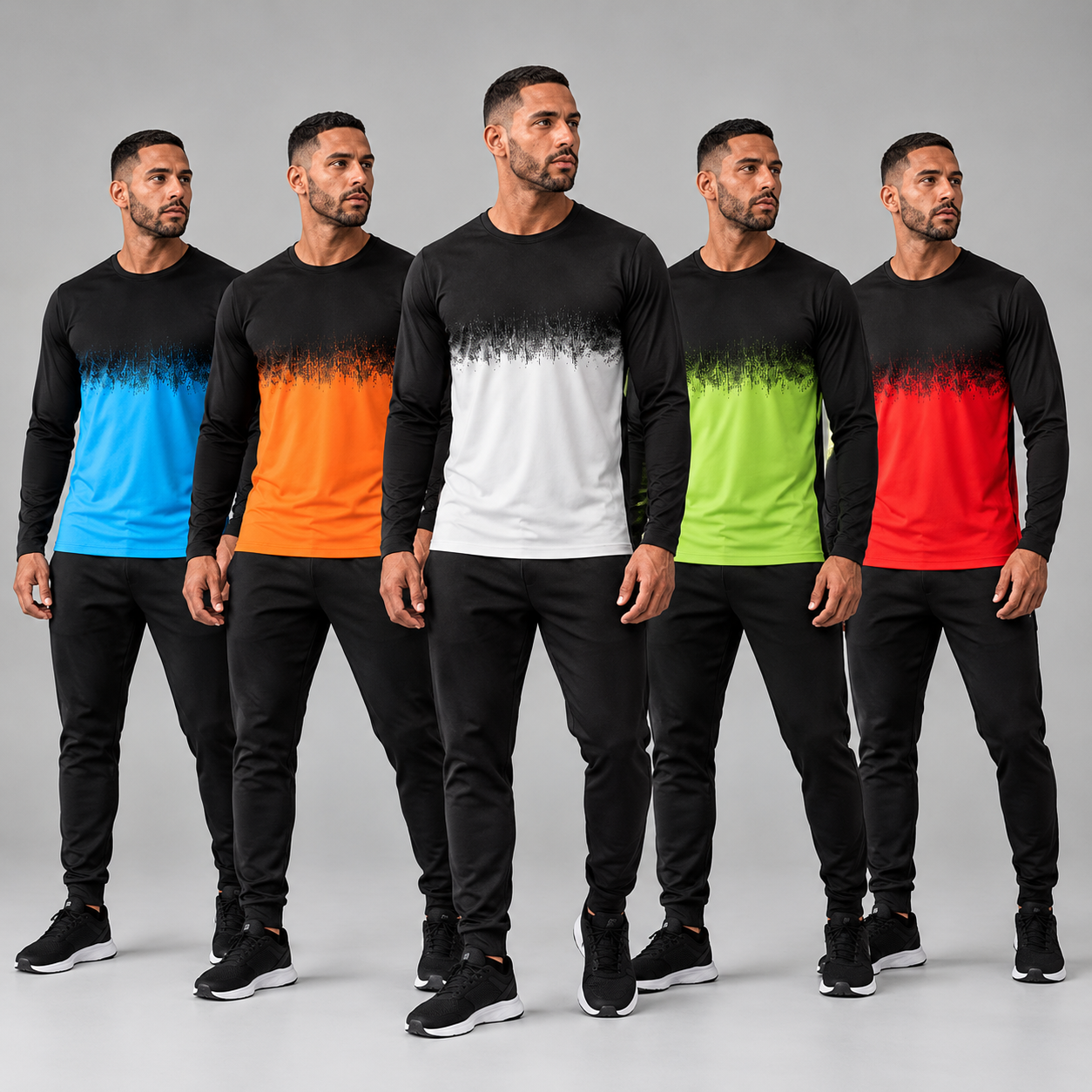 Kit 7 Camisas Dry Fit Manga Longa Masculina Treino Proteção UV