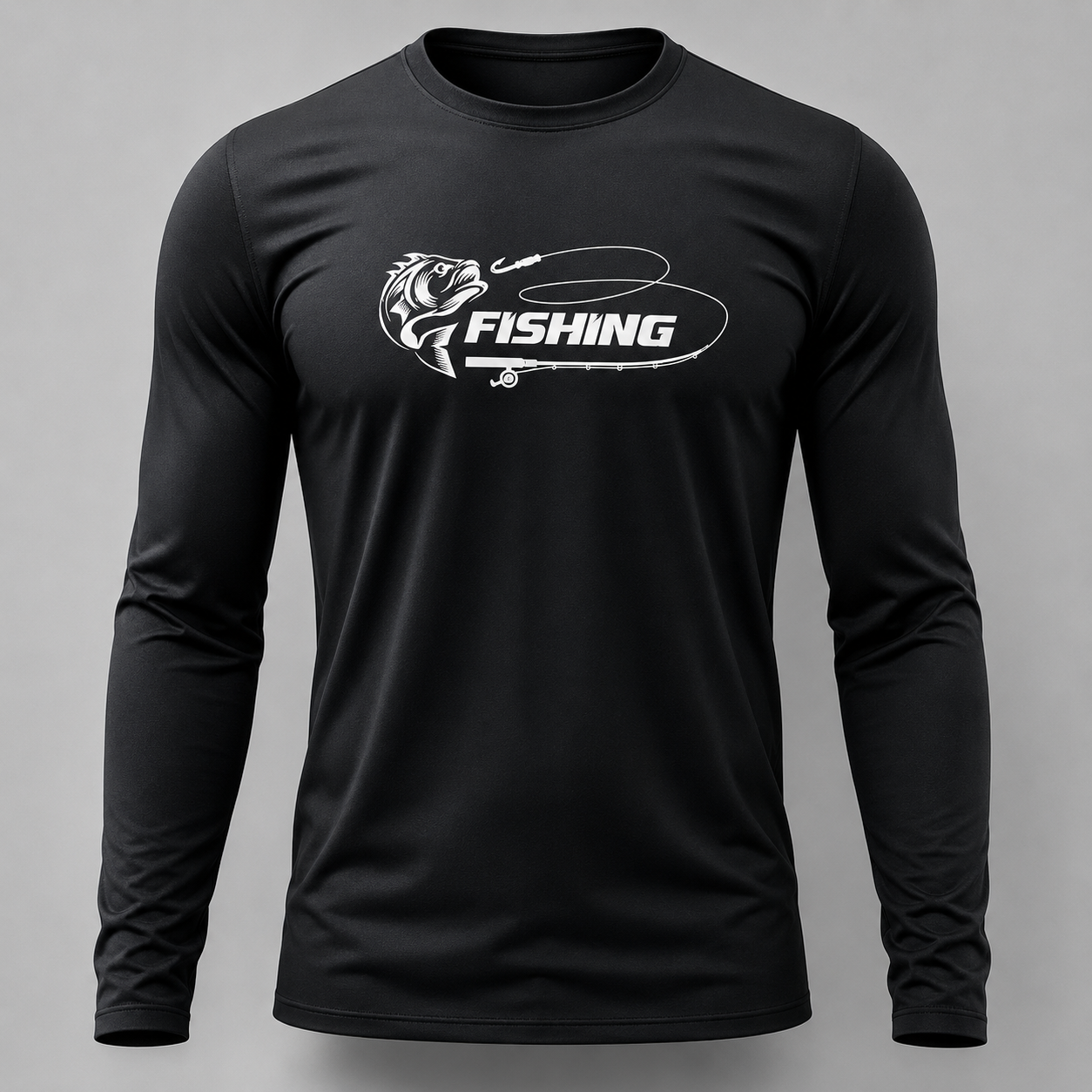 nova camisa de pesca para pescadores na cor preta
