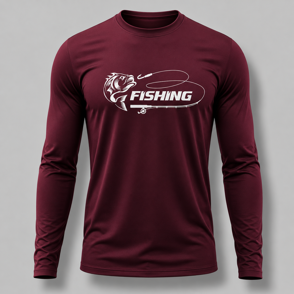 camisa de pesca profissional para pescadores na cor vermelha