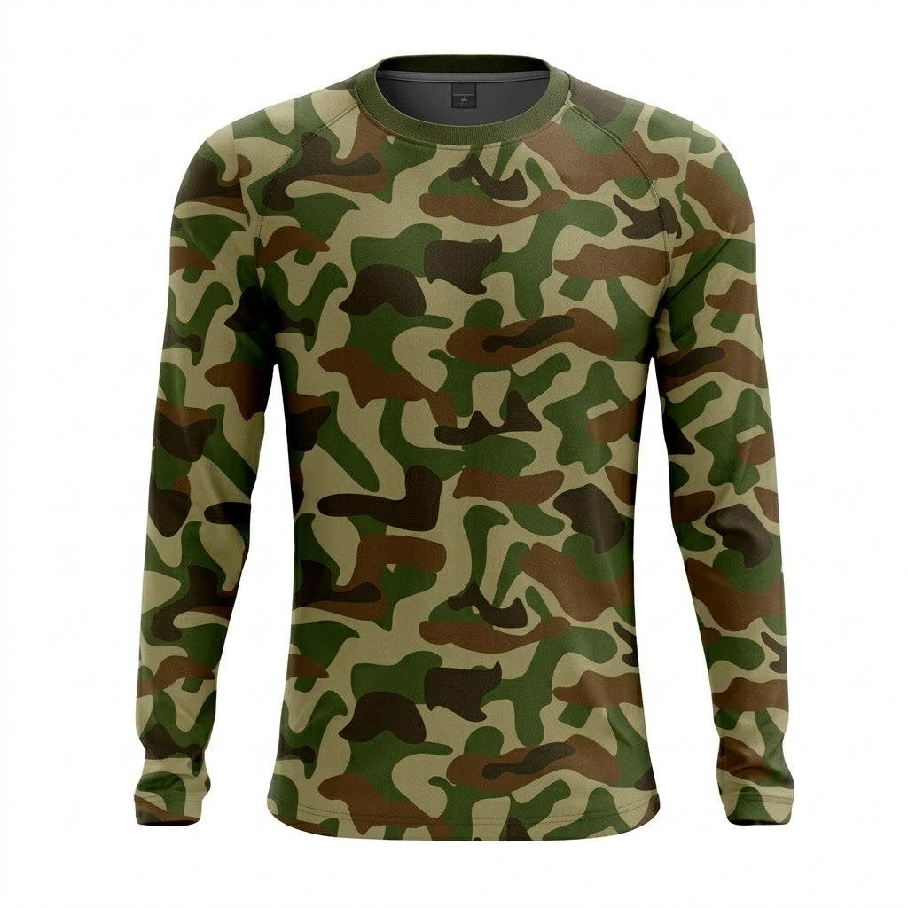 Camisa De Pesca UV Camuflada Manga Longa Proteção Solar Térmica Secagem Rápida