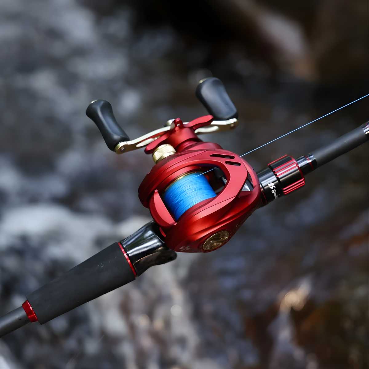 Carretilha de pesca profissional com drag de 10kg e sistema de alta velocidade.
