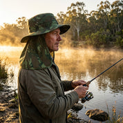 Chapéu de pesca com proteção solar traseira para pescoço e nuca.