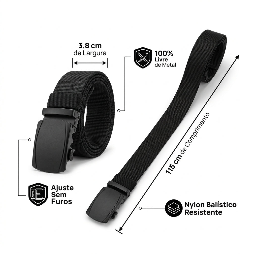 Kit 3 Cinto Tático Masculino Com Fivela Automática Em Nylon 115cm