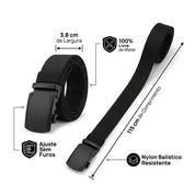Kit 3 Cinto Tático Masculino Com Fivela Automática Em Nylon 115cm