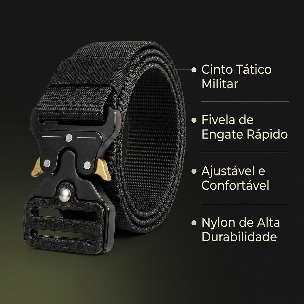  Cinto tático esportivo ideal para fixar acessórios de pesca, camping, coldres e bolsas.