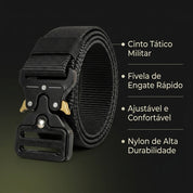  Cinto tático esportivo ideal para fixar acessórios de pesca, camping, coldres e bolsas.