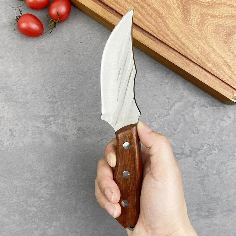 Kit 3 Facas De Cozinha Artesanais Cutelo Forjado Rústico Com Bainha