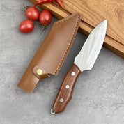 Kit 3 Facas De Cozinha Artesanais Cutelo Forjado Rústico Com Bainha