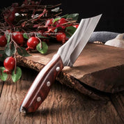 Kit 3 Facas De Cozinha Artesanais Cutelo Forjado Rústico Com Bainha