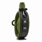 Garrafa de silicone retrátil 580ml BPA Free com design dobrável para academia e viagens.