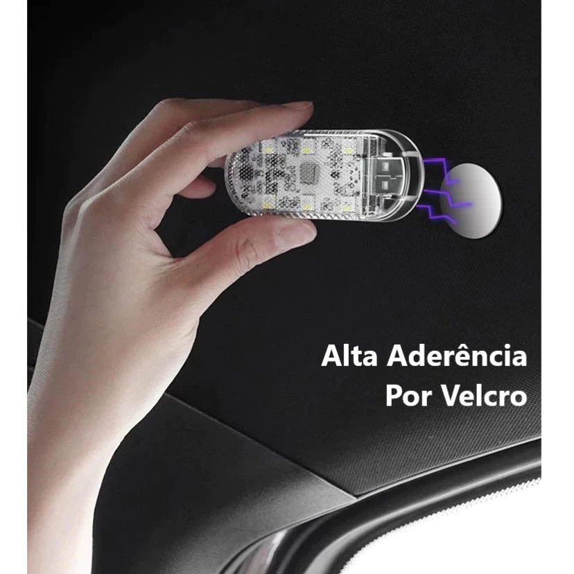 Kit 2 Luzes LED de Toque Recarregáveis USB para Carro
