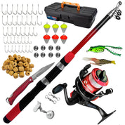 Kit De Pesca Completo Vara Telescópica 1,70m Com Molinete SM200 Maleta e Acessórios