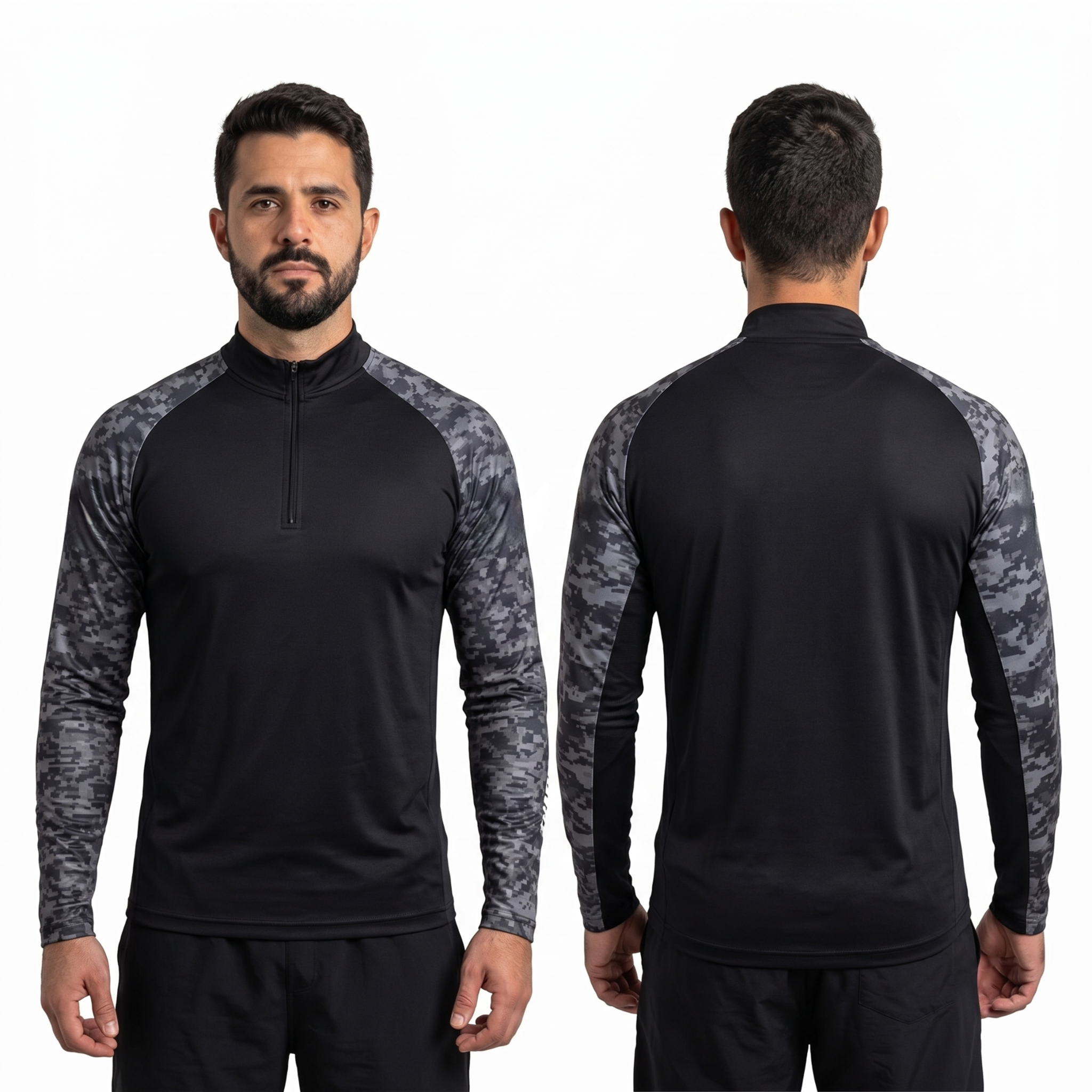 Camisa De Pesca UV50+ Com Zíper Manga Longa Dry Fit Proteção Solar UV Para Pesca E Trilhas