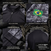 Camisa De Pesca UV50+ Com Zíper Manga Longa Dry Fit Proteção Solar UV Para Pesca E Trilhas